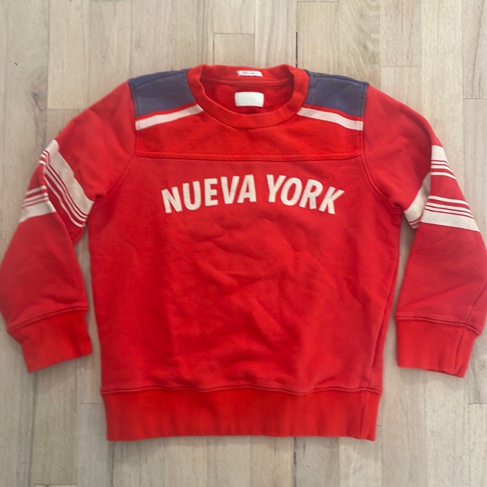 EUC Mother 1/2 & 1/2 Koozie Nueva York Sweatshirt sz XS